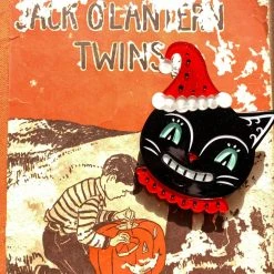 Faire Johanna Parker X Lipstick & Chrome That Festive Feline Brooch