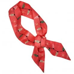 Faire Johanna Parker X Lipstick & Chrome Pink Vintage Lights Skinny Scarf