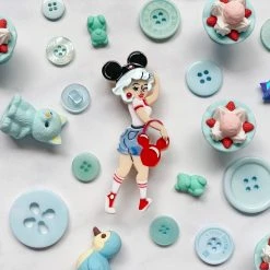 Faire Disney Lipstick & Chrome Bounding Belle Brooch