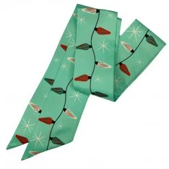 Faire Johanna Parker X Lipstick & Chrome Teal Vintage Lights Skinny Scarf