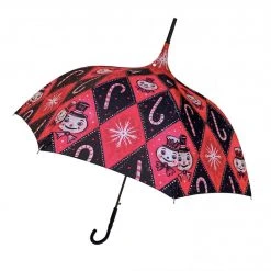 Faire Johanna Parker X Lipstick & Chrome Frosty Pink Snowman Umbrella