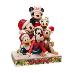 Enesco Disney Traditions Santa Christmas Mickey & Friends Figurine By Jim Shore