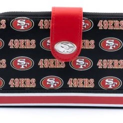 Loungefly NFL San Francisco 49ers Logo AOP Bifold Wallet Loungefly In Stock