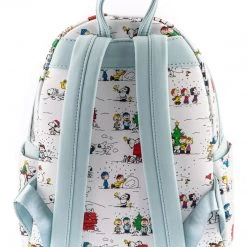 Loungefly Peanuts Happy Holidays AOP Mini Backpack Loungefly In Stock