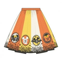Disney Loungefly Stitch Shoppe Mickey & Minnie Mouse Candy Corn Sandy Skirt