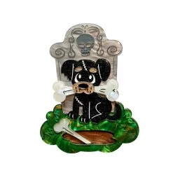 Faire Lipstick & Chrome Frankenweenie Halloween Brooch