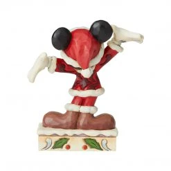 Enesco Disney Traditions Mickey Christmas Personality Figurine By Jim Shore