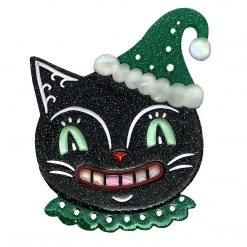 Faire Johanna Parker X Lipstick & Chrome Mini Chrismaween Cat Brooch