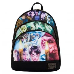 Loungefly Harry Potter Trilogy Triple Pocket Mini Backpack Loungefly In Stock