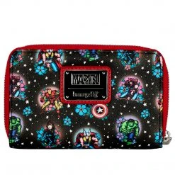 Loungefly Marvel Avengers Floral Tattoo Ziparound Wallet Loungefly In Stock