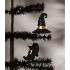 Bethany Lowe Witch Hat And Shoe Place Card Holder And Ornament Set Of 2